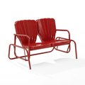 Crosley Furniture Ridgeland Outdoor Metal Loveseat Glider, Bright Red Gloss CO1032-RE